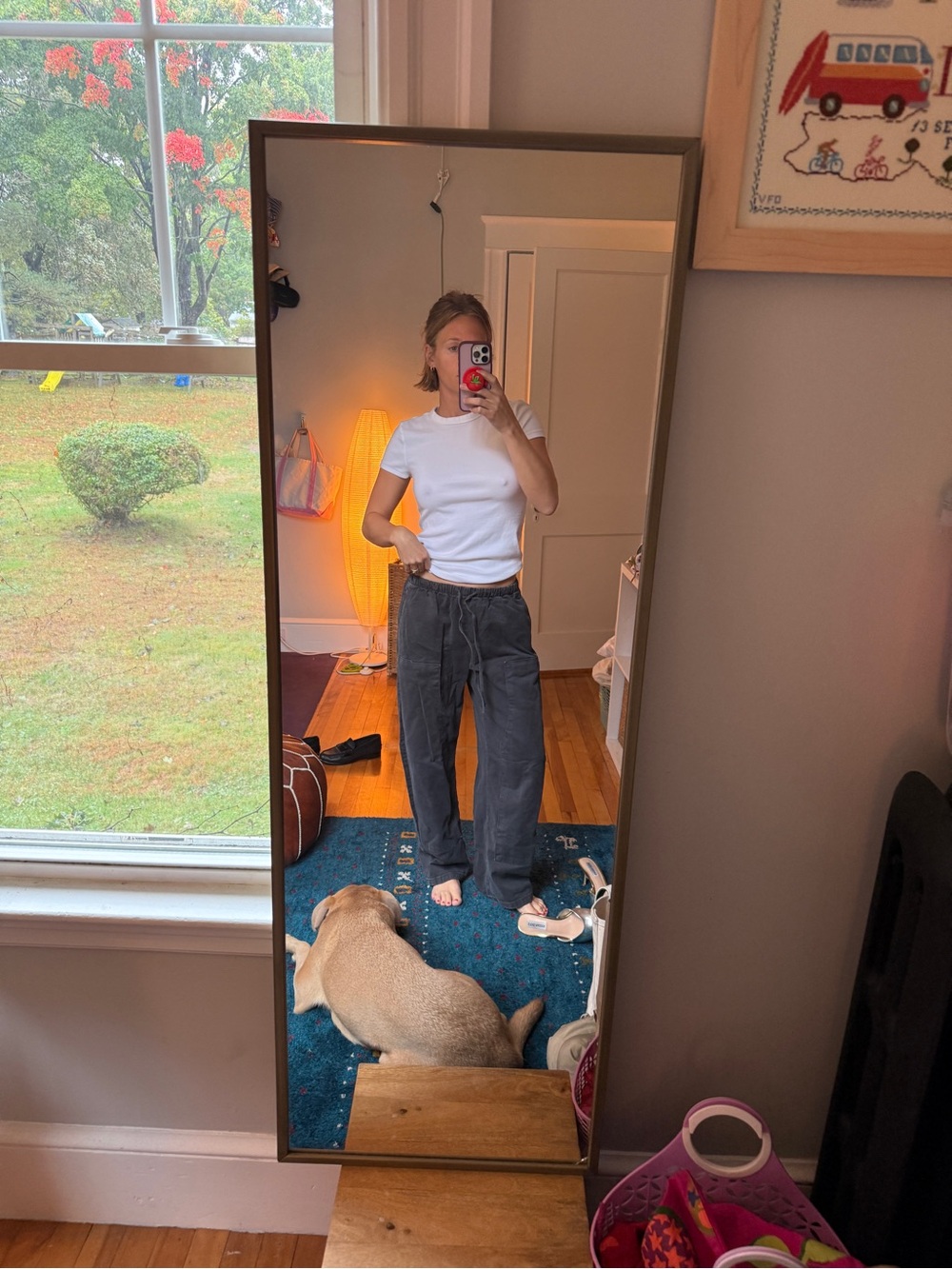 Gap easy pull on barrel double knee carpenter pants- Elastic Waistband